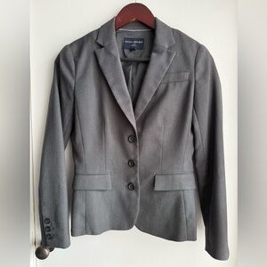 Banana Republic Petite Gray Textured 3-Button Workwear Blazer 0P